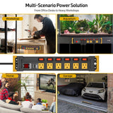 6-Outlet Metal Power Strip with Individual Switches + Dual-Pole Master Switch - Magnadyne