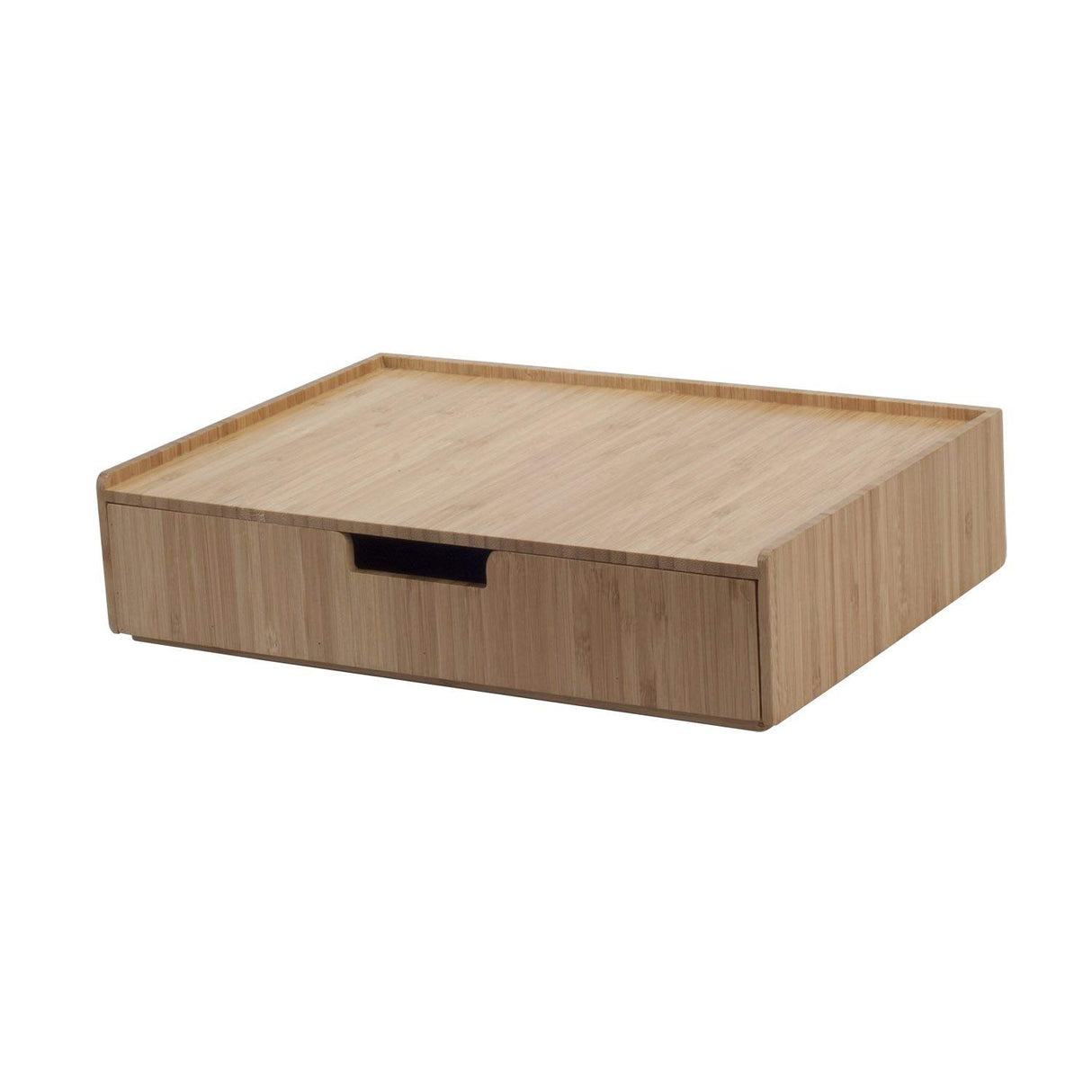 Large Bamboo Monitor Stand with Drawer | 13.5" Stackable Desk Organizer for Letter Size Paper