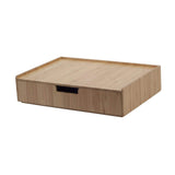 Large Bamboo Monitor Stand with Drawer | 13.5" Stackable Desk Organizer for Letter Size Paper