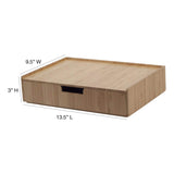 Large Bamboo Monitor Stand with Drawer | 13.5" Stackable Desk Organizer for Letter Size Paper