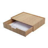 Large Bamboo Monitor Stand with Drawer | 13.5" Stackable Desk Organizer for Letter Size Paper