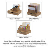 Large Bamboo Monitor Stand with Drawer | 13.5" Stackable Desk Organizer for Letter Size Paper