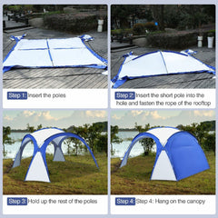 8 - 12 Person Easy Beach Canopy Tent with Side Wall - Magnadyne