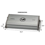 AquaVibe Pro 4-Channel Class D 900-Watt Marine Amplifier IP67 Rated