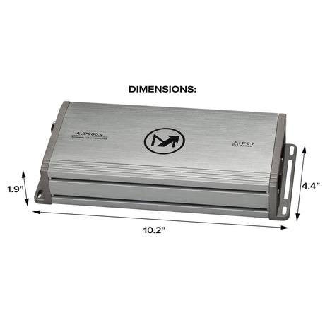 AquaVibe Pro 4-Channel Class D 900-Watt Marine Amplifier IP67 Rated
