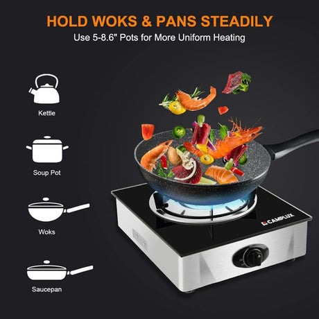 9,500 BTU Propane Single Burner Camp Stoves with Auto Ignition - Magnadyne