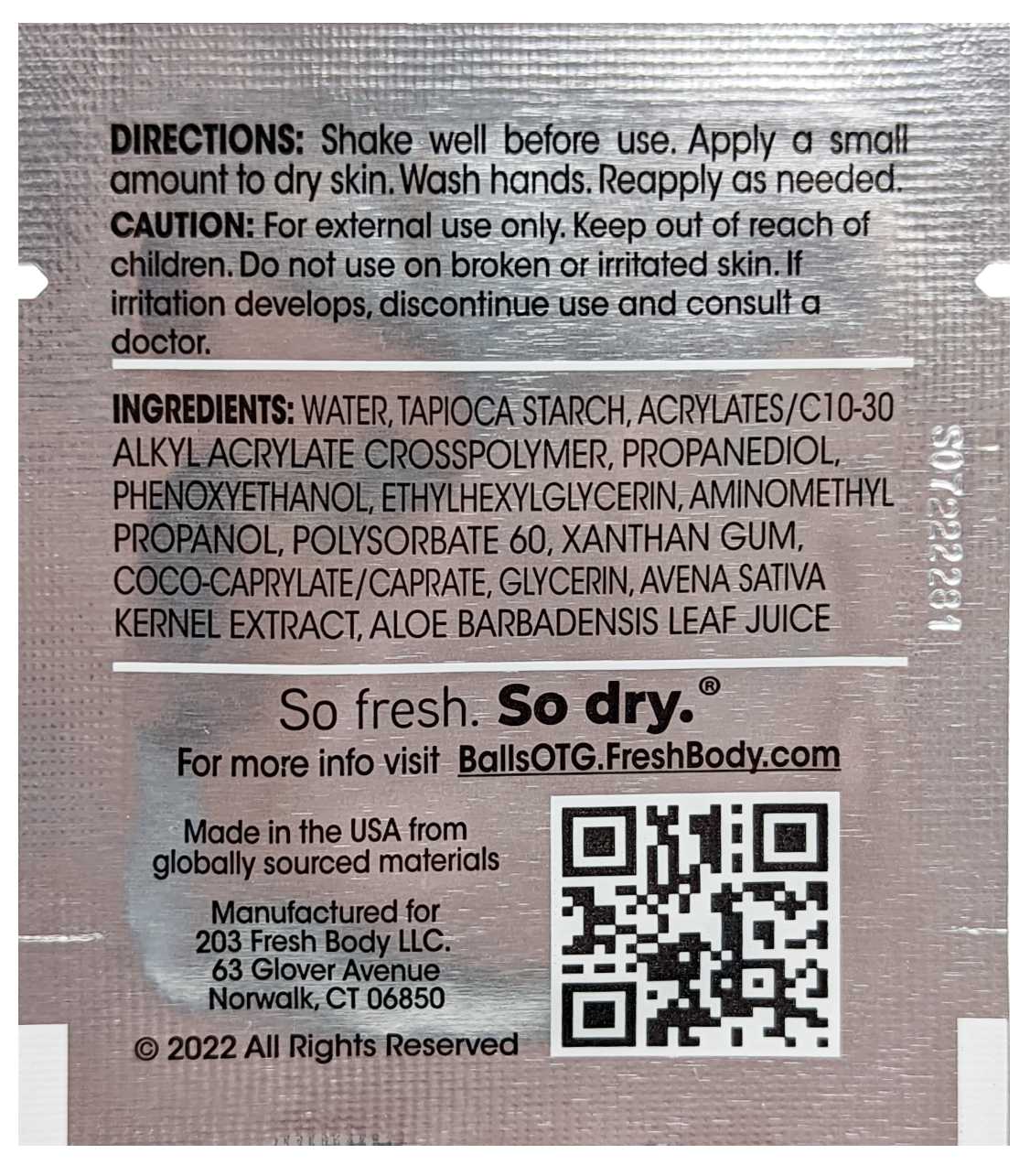 Fresh Balls "On-The-Go" Lotion Packets for Men (Unscented)