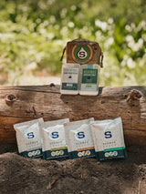 Tactical Molle Zipper Bag + Adventure Sampler Kit: 4 Shower Pouches, 1 Hand Sanitizer, 1 Deodorant