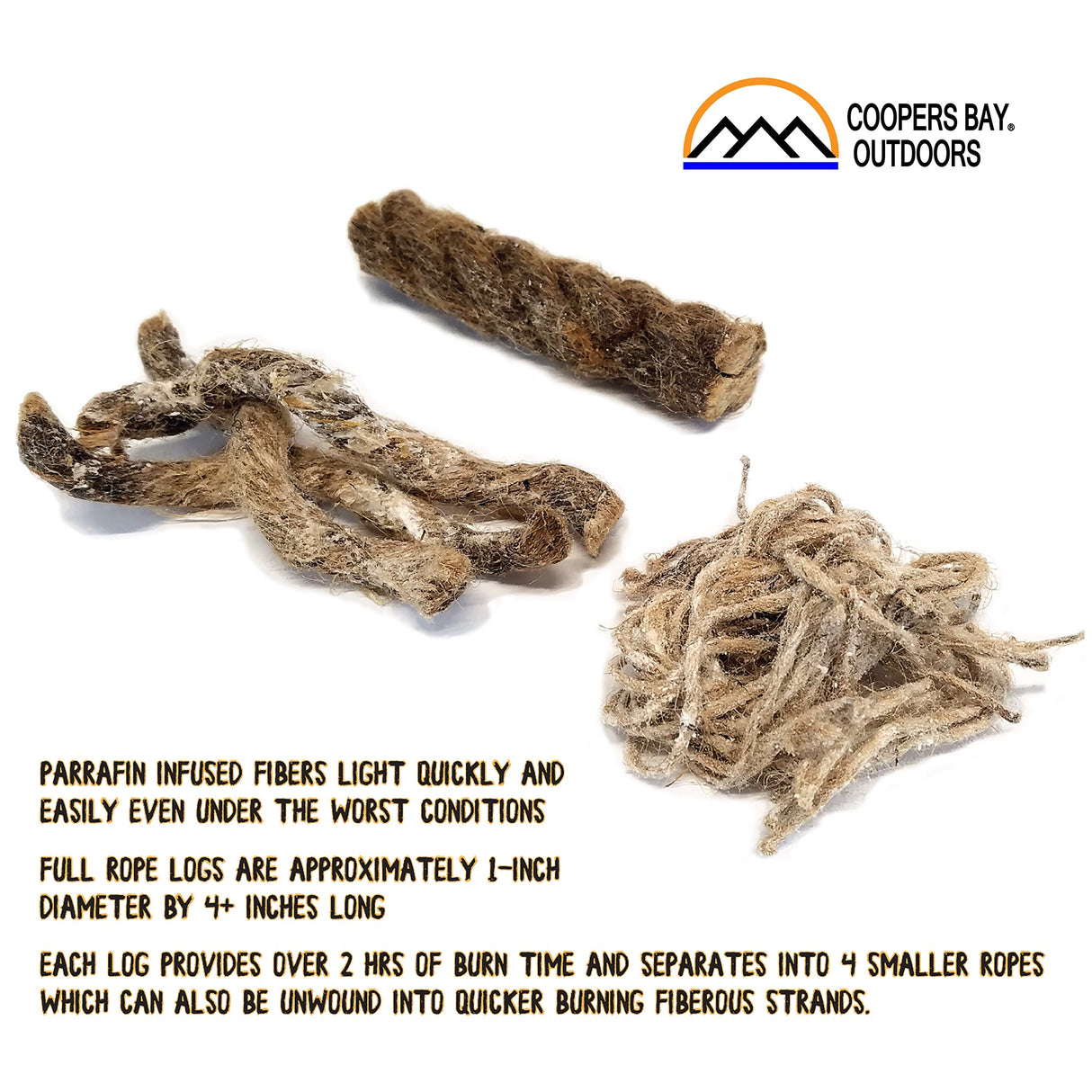 FireRope™ Mini - Firestarting Tinder - 6 pack