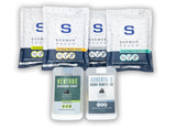 Tactical Molle Zipper Bag + Adventure Sampler Kit: 4 Shower Pouches, 1 Hand Sanitizer, 1 Deodorant
