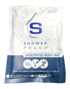 Adventure Sampler Kit: 4 Shower Pouches, 1 Hand Sanitizer (80%), and 1 Deodorant - Magnadyne