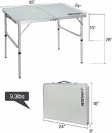 Aluminum Folding Camping Table with Adjustable Height Legs, 2/3/4ft - Magnadyne