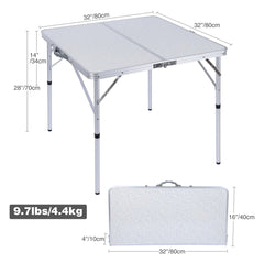 Aluminum Folding Camping Table with Adjustable Height Legs, 2/3/4ft - Magnadyne