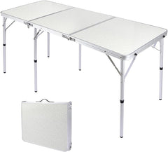 Aluminum Folding Camping Table with Adjustable Height Legs, 2/3/4ft - Magnadyne