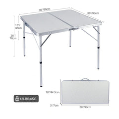 Aluminum Folding Camping Table with Adjustable Height Legs, 2/3/4ft - Magnadyne