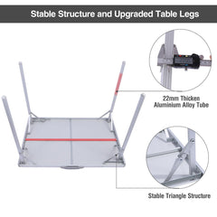 Aluminum Folding Camping Table with Collapsible Legs - Magnadyne