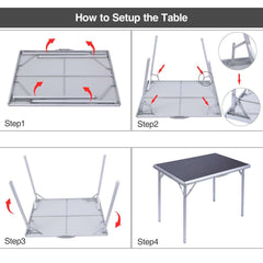 Aluminum Folding Camping Table with Collapsible Legs - Magnadyne