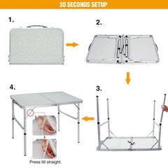 Aluminum Folding Table with Mesh Storage Organizer - Magnadyne