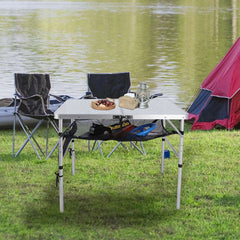 Aluminum Folding Table with Mesh Storage Organizer - Magnadyne