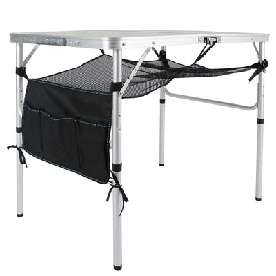 Aluminum Folding Table with Mesh Storage Organizer - Magnadyne