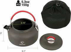 Aluminum Outdoor Camping Kettle with Carrying Bag, 0.8L/0.9L/1.4L/2L - Magnadyne