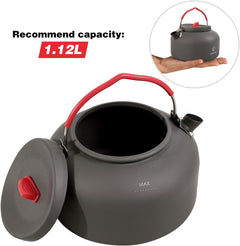 Aluminum Outdoor Camping Kettle with Carrying Bag, 0.8L/0.9L/1.4L/2L - Magnadyne