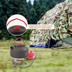 Aluminum Outdoor Camping Kettle with Carrying Bag, 0.8L/0.9L/1.4L/2L - Magnadyne