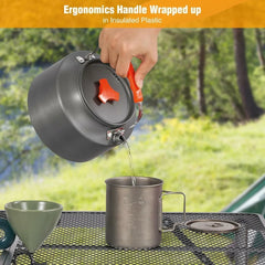 Aluminum Outdoor Camping Kettle with Carrying Bag, 0.8L/0.9L/1.4L/2L - Magnadyne