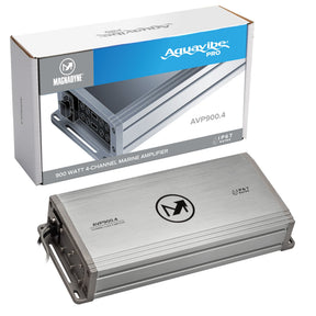 AquaVibe Pro 4 - Channel Class D 900 - Watt Marine Amplifier IP67 Rated - Magnadyne