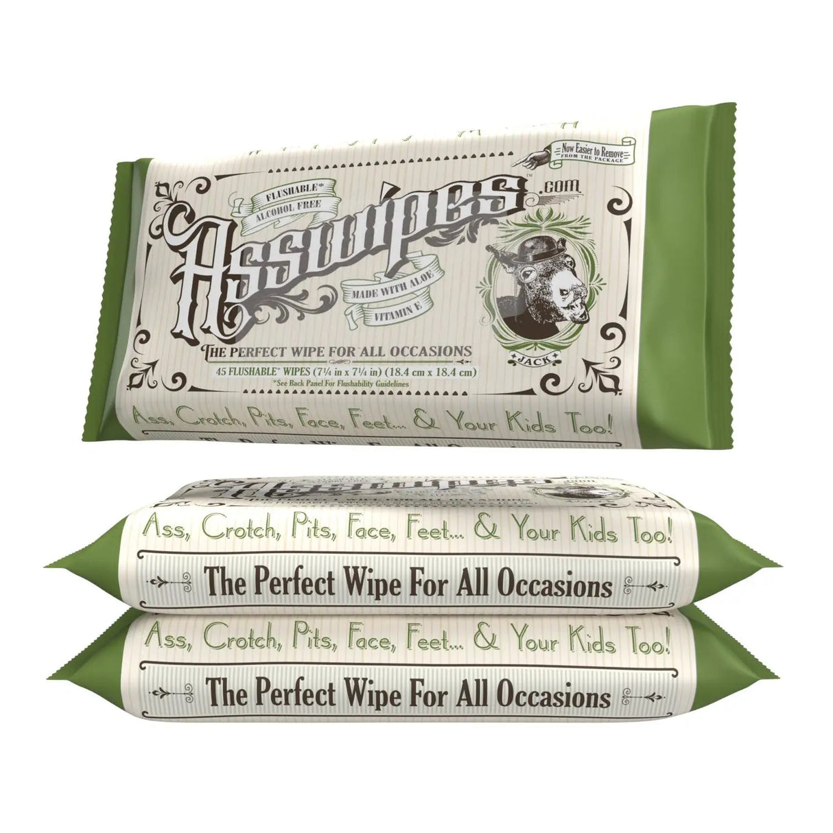 Asswipes 45ct Flow Pack (select quantity) - Magnadyne