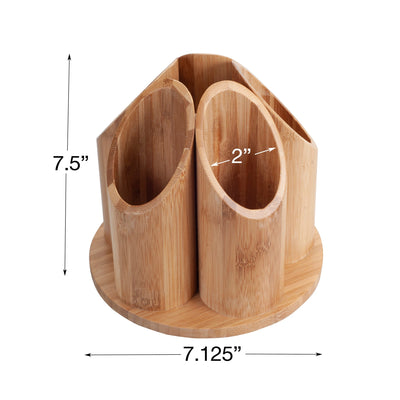 Bamboo Circular Rotating Organizer & Drawer Combo