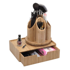 Bamboo Circular Rotating Organizer & Drawer Combo - Magnadyne