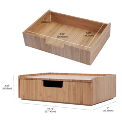 Bamboo Circular Rotating Organizer & Drawer Combo - Magnadyne