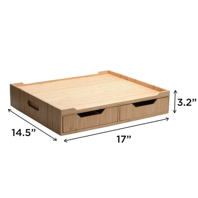 Bamboo Coffee Bar Drawer with Sliding Tray