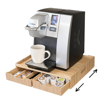 Bamboo Coffee Bar Drawer with Sliding Tray - Magnadyne