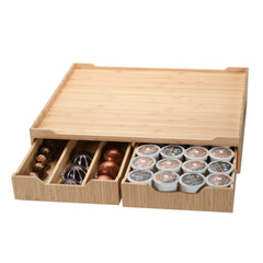 Bamboo Coffee Bar Drawer with Sliding Tray - Magnadyne