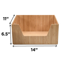 Bamboo Large and Small Open Front Storage Box Combo - Magnadyne