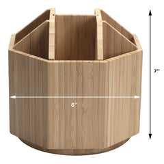 Bamboo Rotating Multi Purpose Utensil Holder (UPDATED 7 INCH MODEL) - Magnadyne