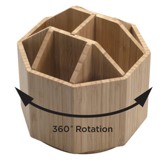 Bamboo Rotating Multi Purpose Utensil Holder (UPDATED 7 INCH MODEL) - Magnadyne