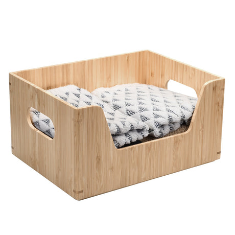 Bamboo Small Open Front Storage Box, 12 x 9 x 6 - Magnadyne