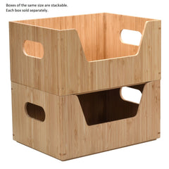 Bamboo Small Open Front Storage Box, 12 x 9 x 6 - Magnadyne