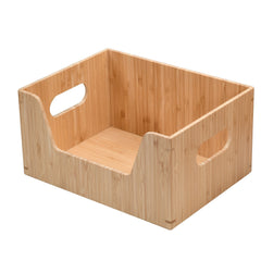 Bamboo Small Open Front Storage Box, 12 x 9 x 6 - Magnadyne