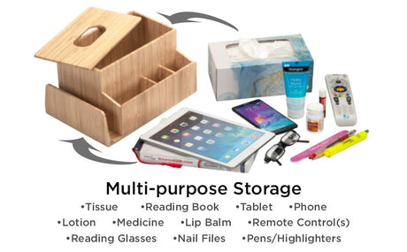Bamboo Tissue Box Holder & Tablet Stand - Magnadyne