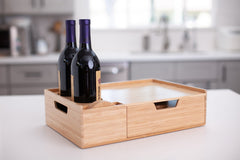 Bamboo Wine & Cheese Serving Tray with Drawer - Magnadyne