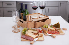 Bamboo Wine & Cheese Serving Tray with Drawer - Magnadyne