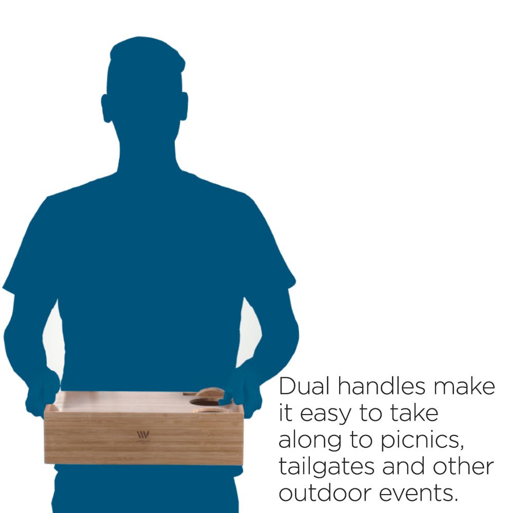 Bamboo Wine & Cheese Serving Tray with Drawer - Magnadyne