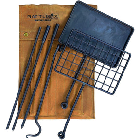 BattlBox Bushcraft Swivel Grill Set w/ Waxed Canvas Carrying Case - Magnadyne