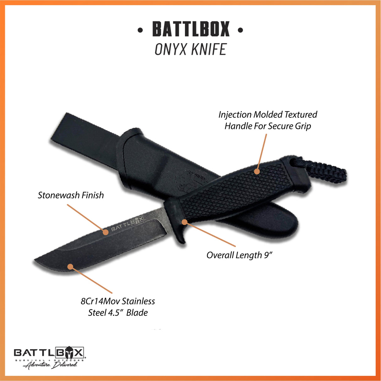 BattlBox Onyx Fixed Blade Knife - Magnadyne
