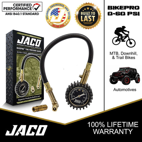 BikePro™ Presta Tire Pressure Gauge - 60 PSI | Presta & Schrader (Mountain Bikes) - Magnadyne