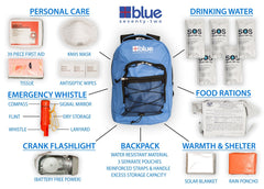 Blue Seventy - Two Family Pack - 4 x 3 Day Emergency Kits for 1 Person - Magnadyne